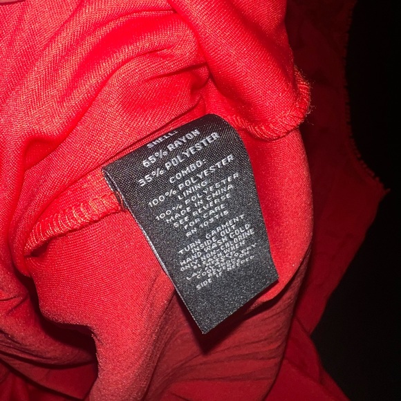 Zac & Rachel Red Sleeveless Shift Dress With Lace Detail Size 2XL EUC - Picture 9 of 9